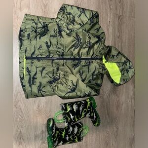 Toddler boy carters raincoat and rain boots
